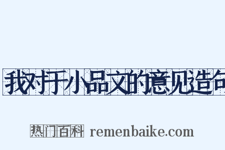 我对于小品文的意见造句是什么意思的图片
